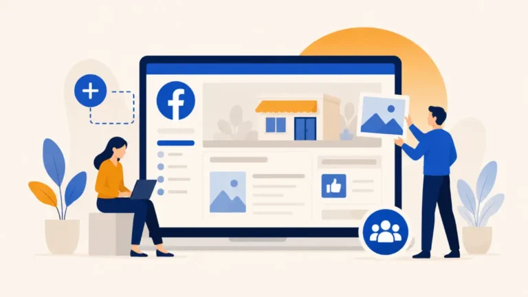 Illustration : creer page professionnelle facebook