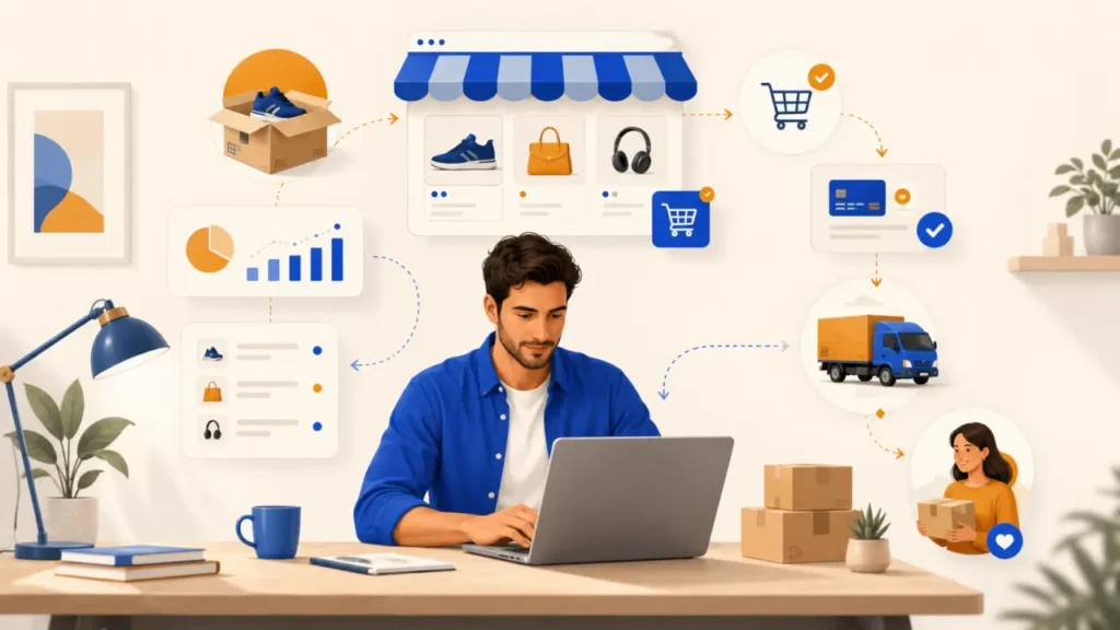 Illustration : Dropshipping en auto-entrepreneur