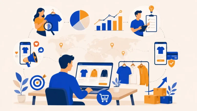 Illustration : strategies entreprendre reussir dropshipping vetement